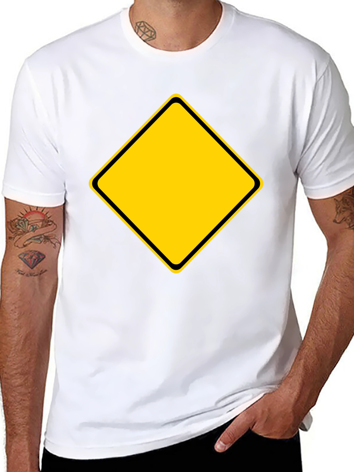 Caution Sign Graphic Tee - Black
