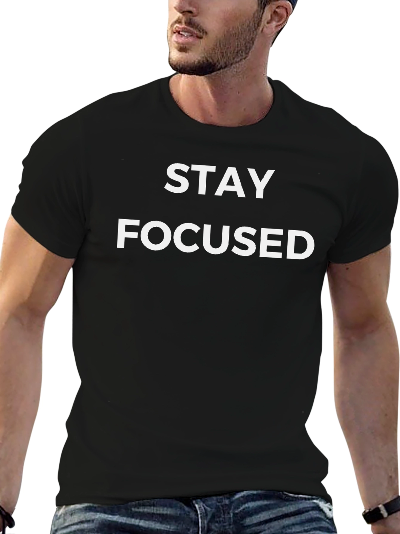 Stay Focused Graphic Print T-Shirt