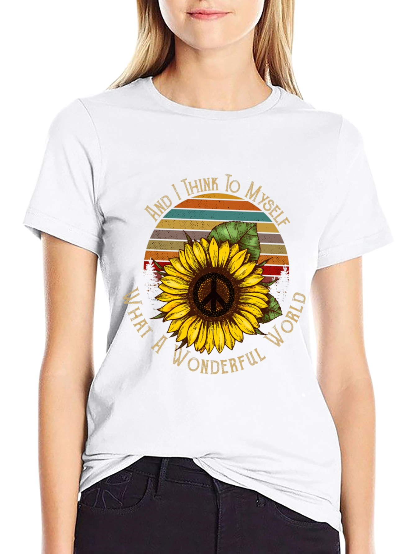Wonderful World Sunflower Graphic Tee