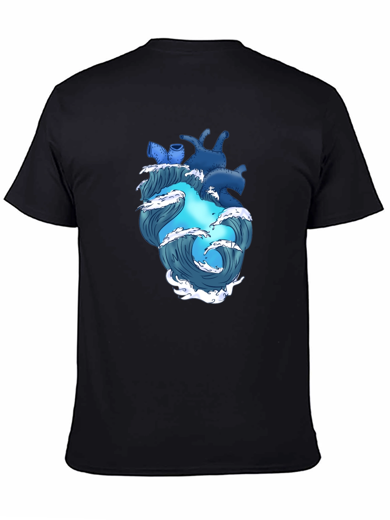 Ocean Heart Graphic Tee - Black