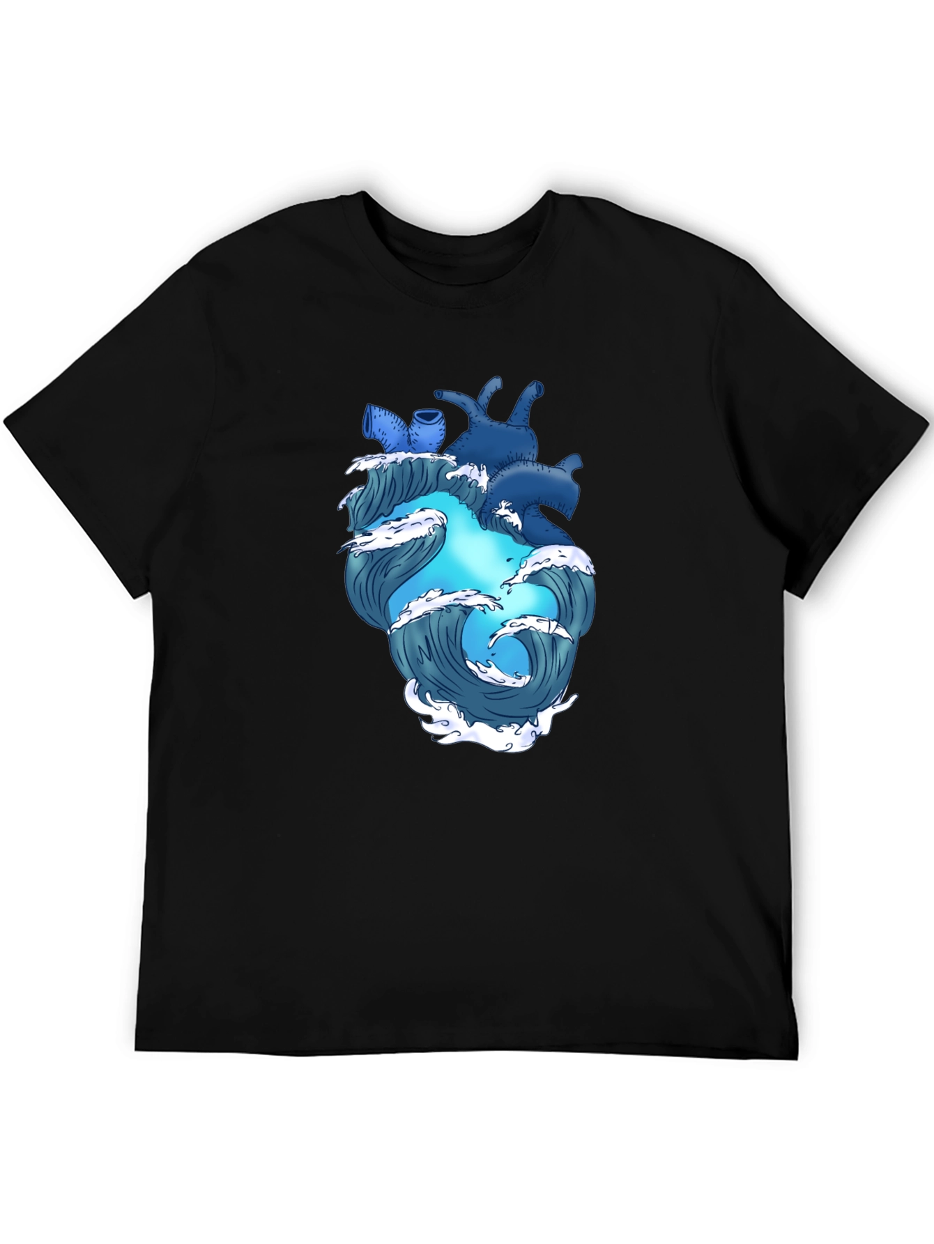 Ocean Heart Graphic Tee - Black