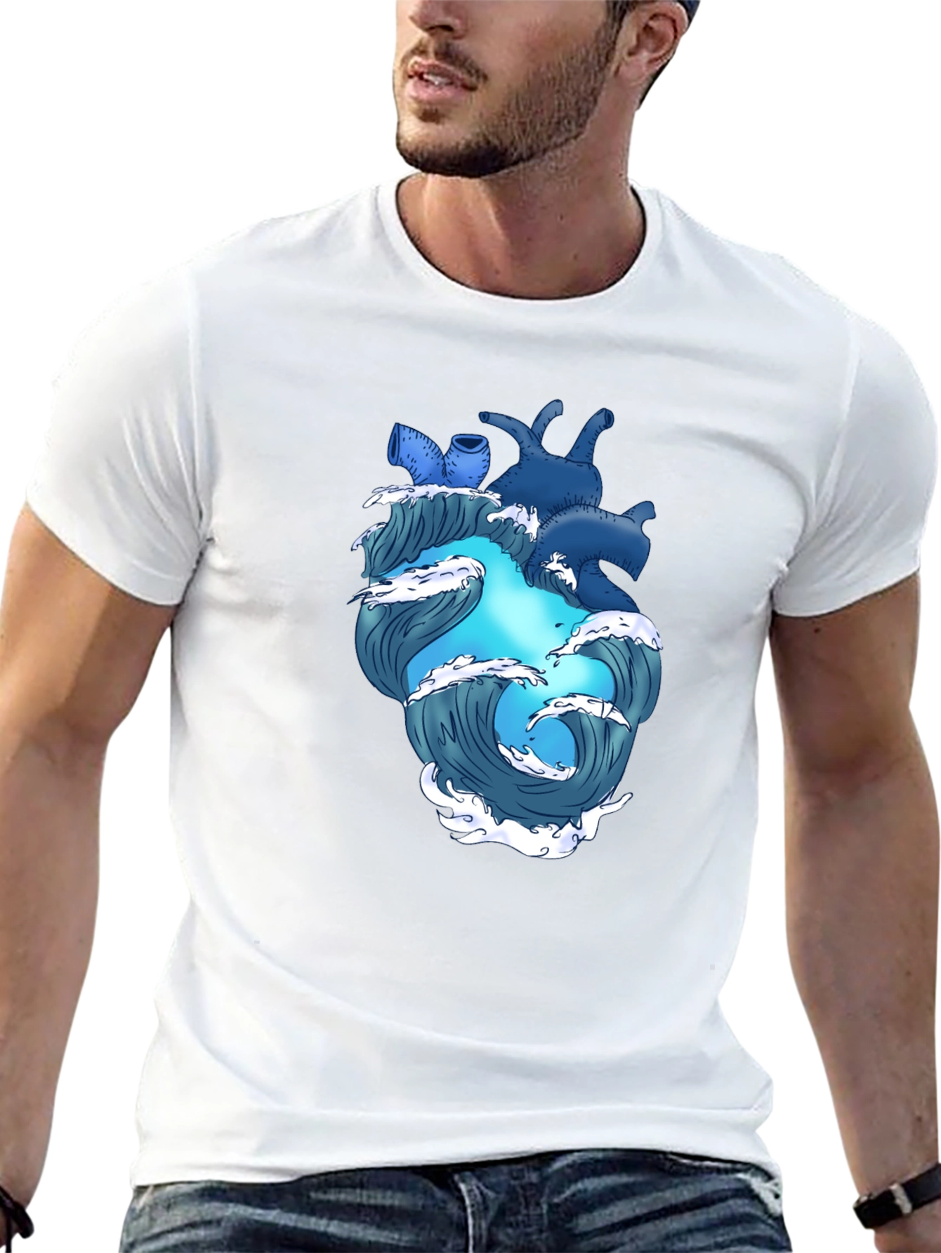 Ocean Heart Graphic Tee - Black