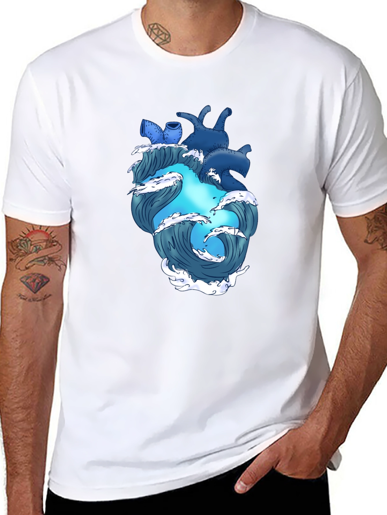 Ocean Heart Graphic Tee - Black