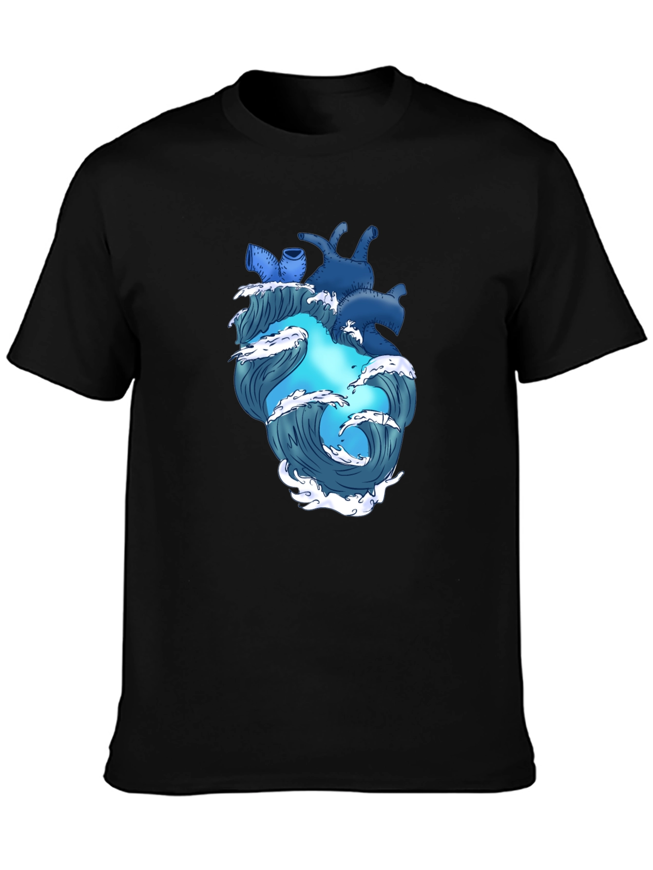 Ocean Heart Graphic Tee - Black
