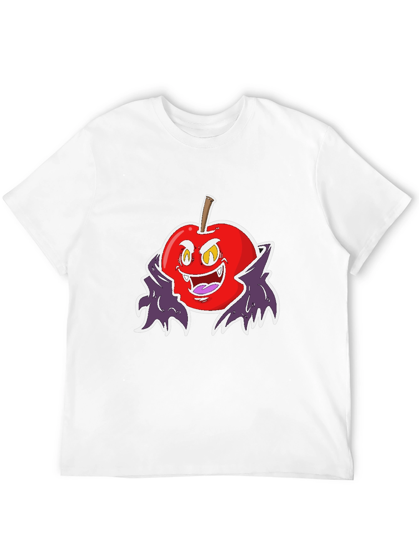 Evil Vampire Apple Black T-Shirt