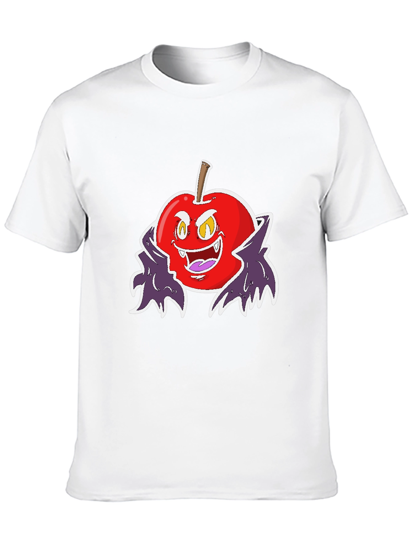 Evil Vampire Apple Black T-Shirt