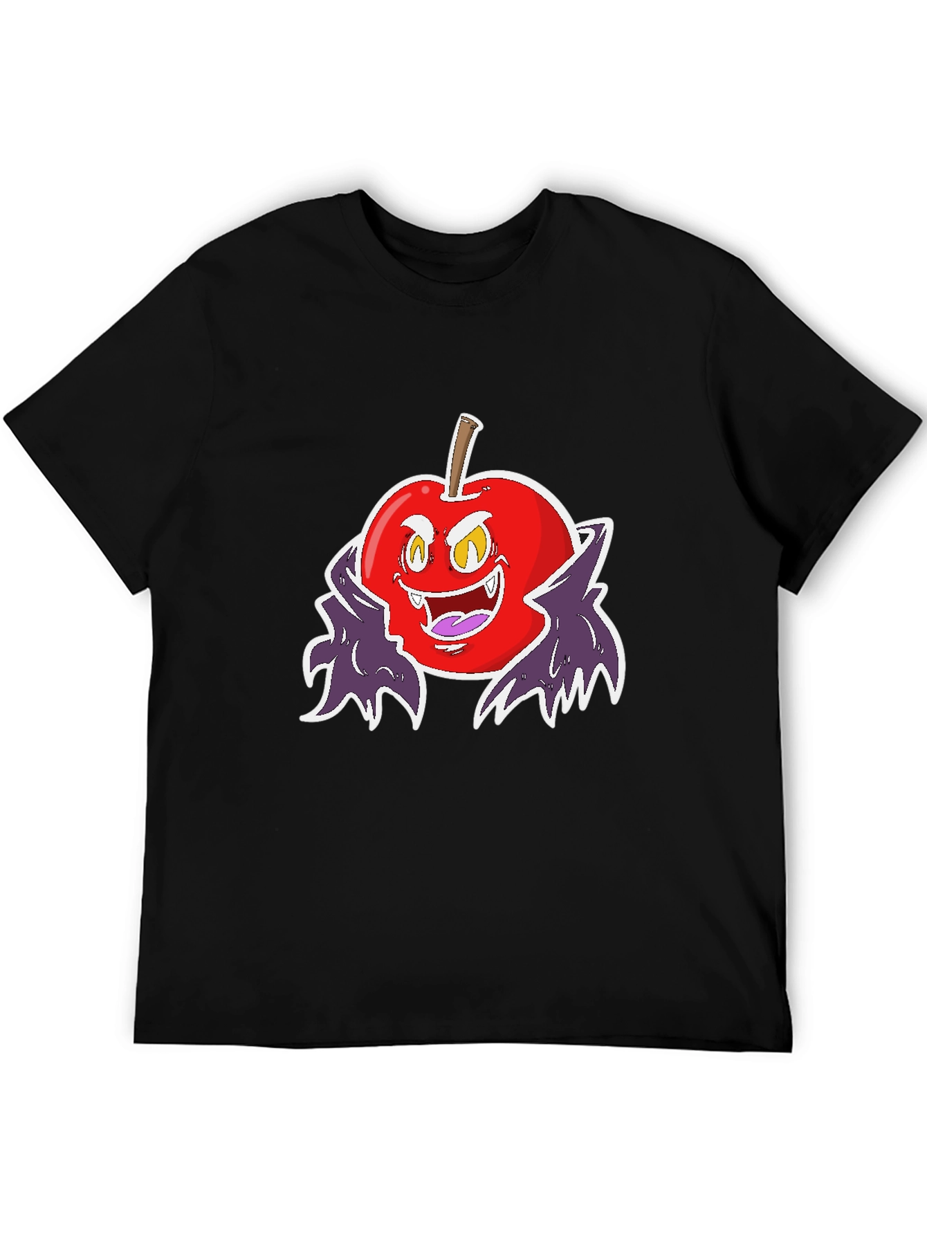 Evil Vampire Apple Black T-Shirt
