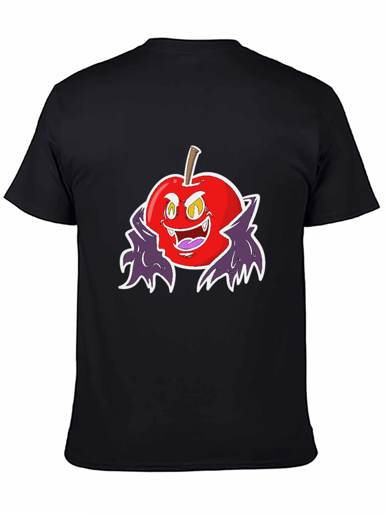 Evil Vampire Apple Black T-Shirt