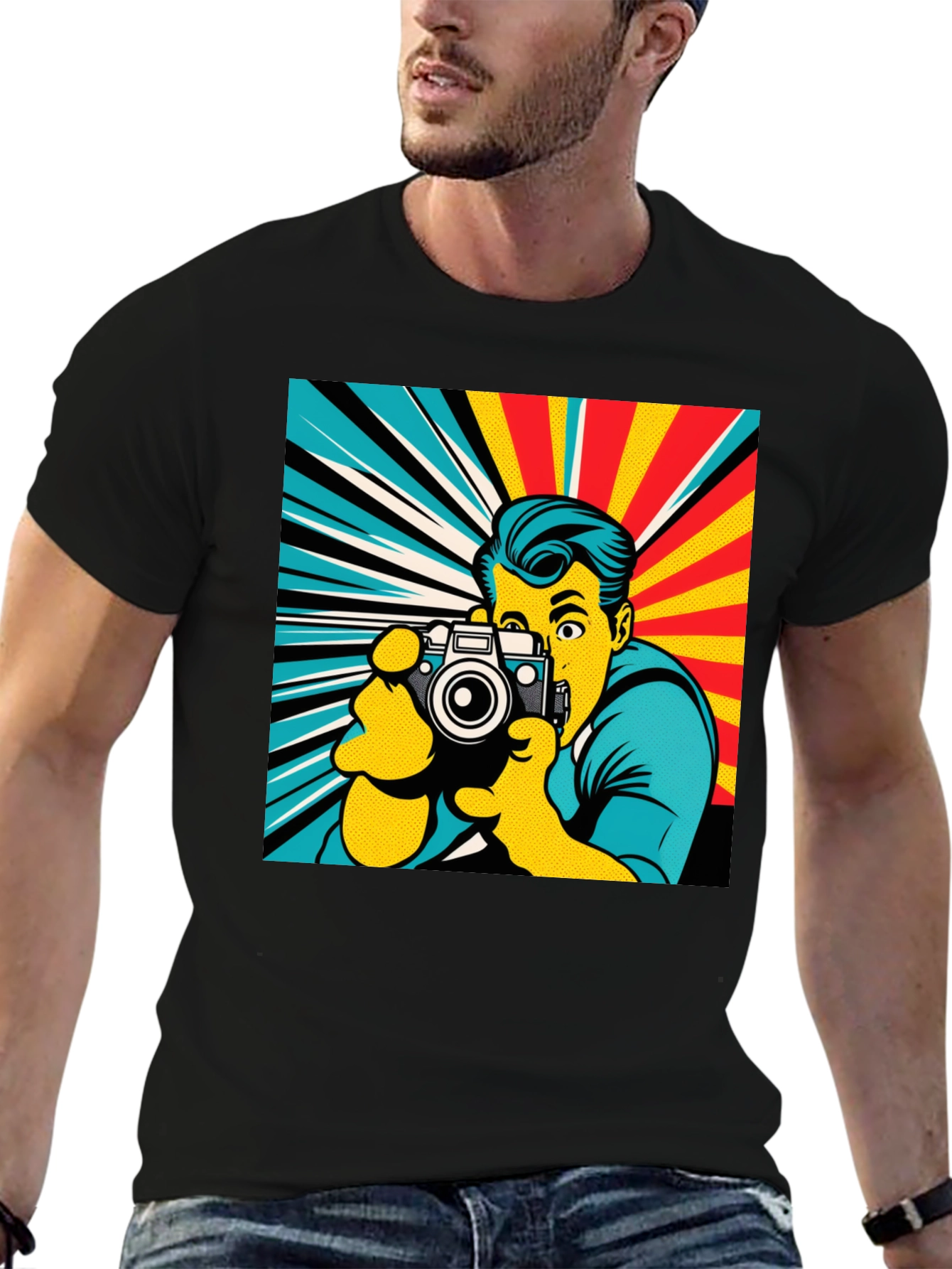 Retro Photographer T-Shirt - Pop Art Style