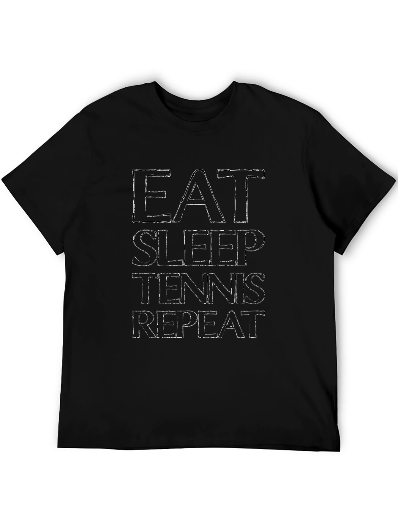 Eat Sleep Tennis Repeat Black Graphic Tee