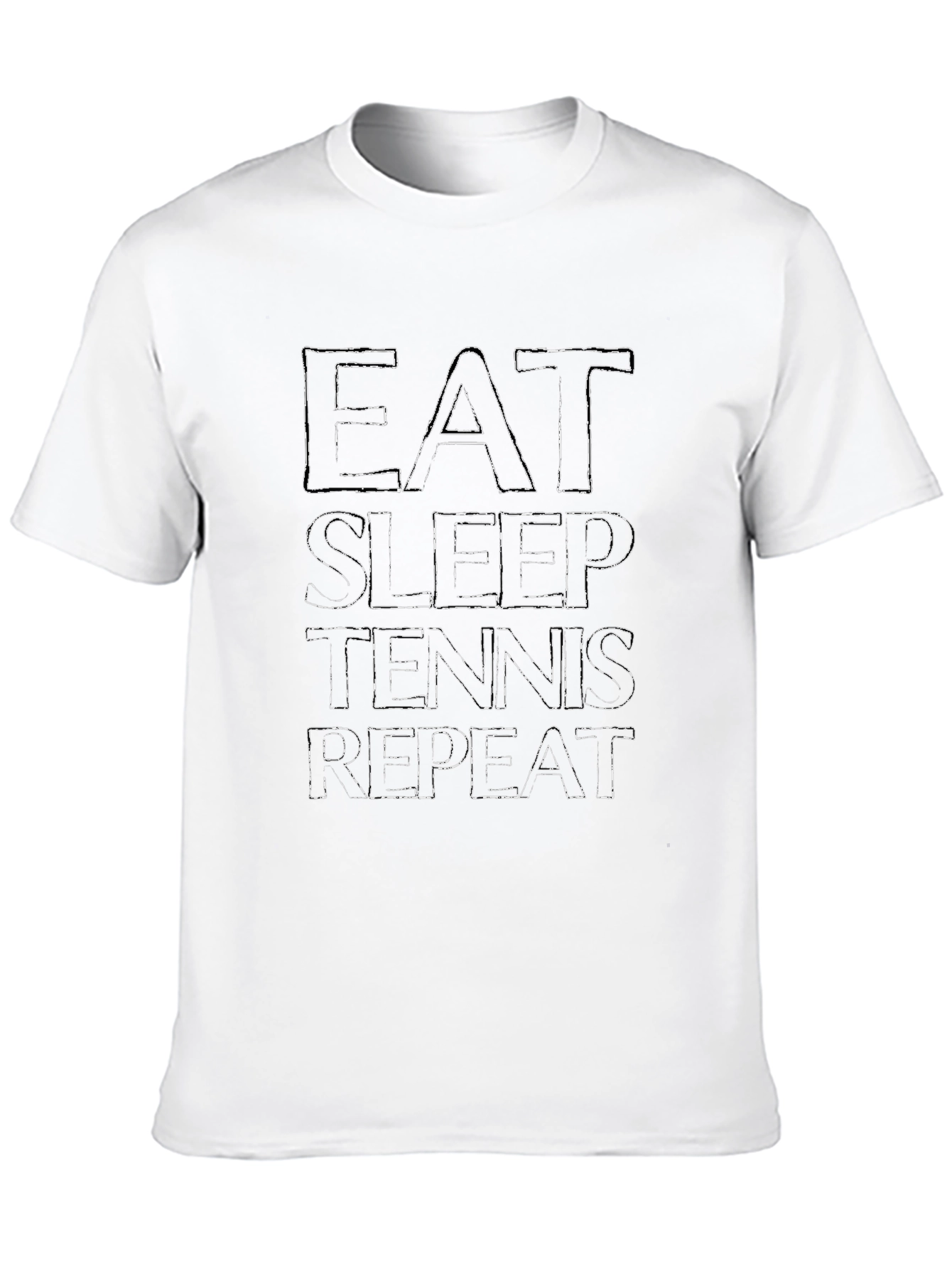 Eat Sleep Tennis Repeat Black Graphic Tee