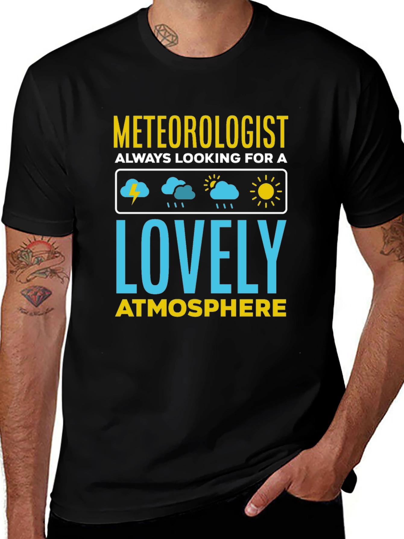 Meteorologist Lovely Atmosphere Black T-Shirt