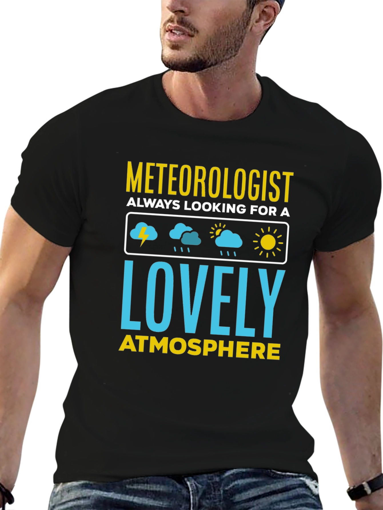 Meteorologist Lovely Atmosphere Black T-Shirt