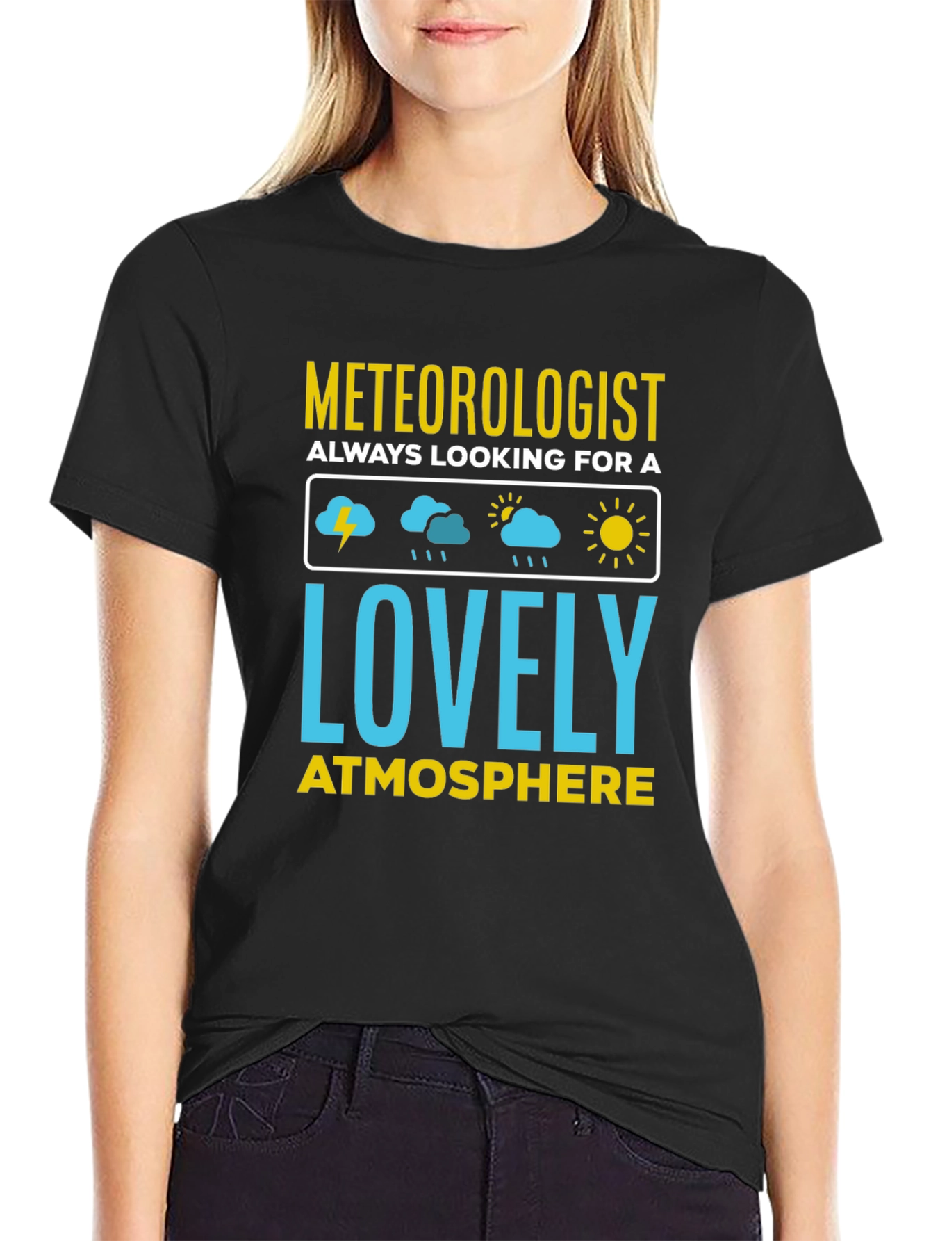 Meteorologist Lovely Atmosphere Black T-Shirt