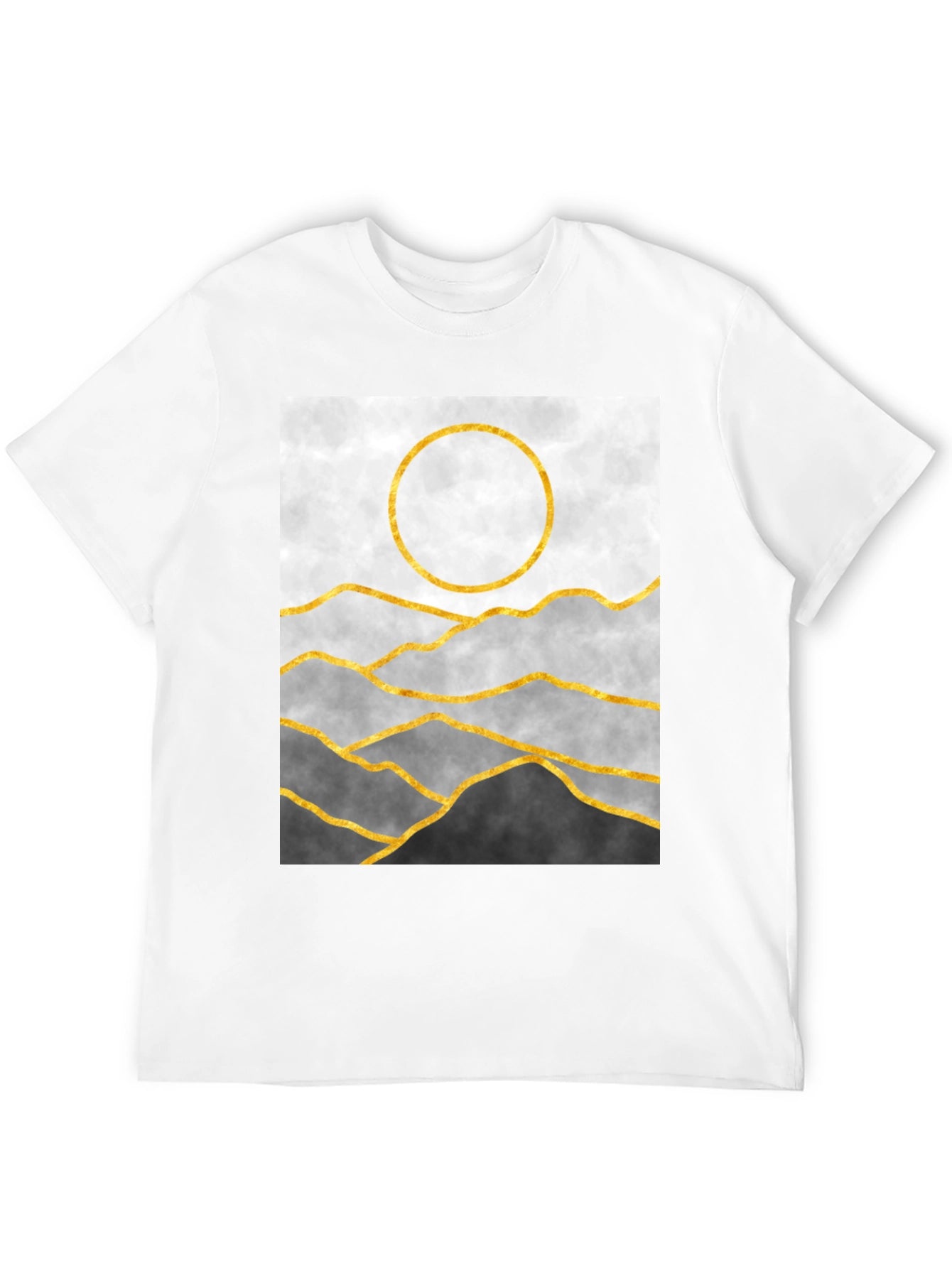 Abstract Mountain & Sun Graphic Tee