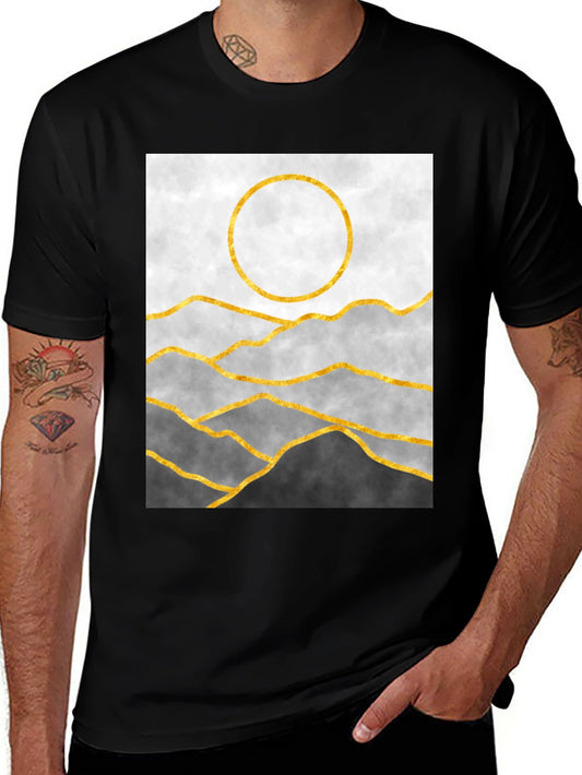 Abstract Mountain & Sun Graphic Tee