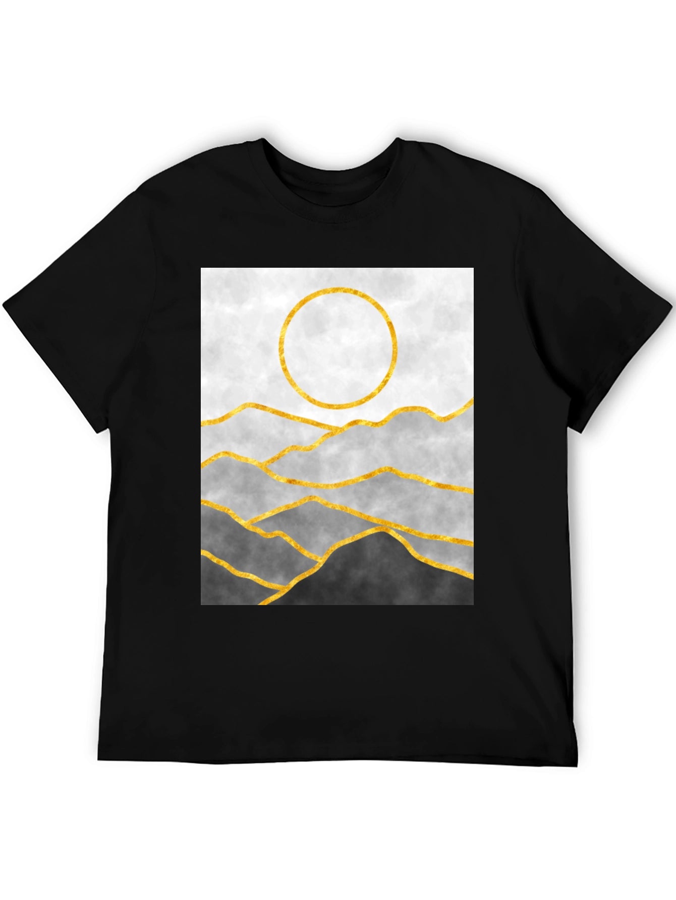 Abstract Mountain & Sun Graphic Tee