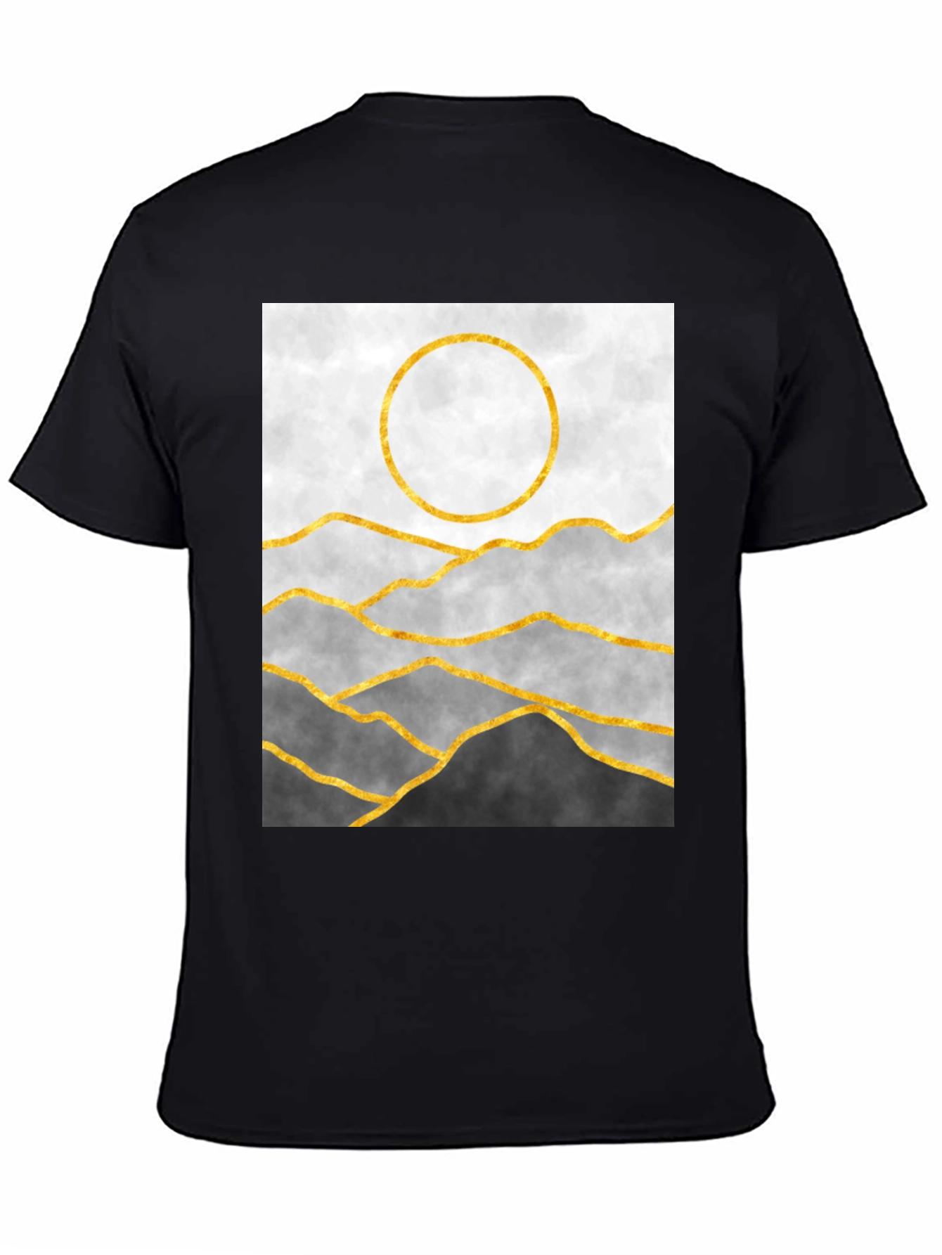 Abstract Mountain & Sun Graphic Tee