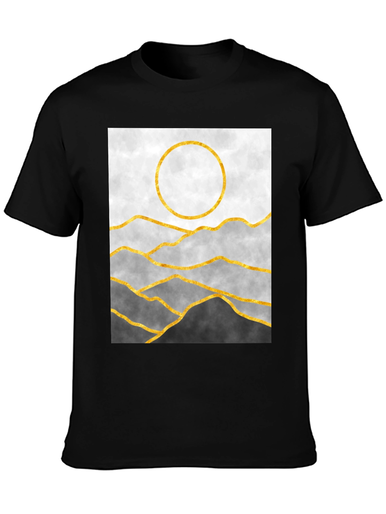 Abstract Mountain & Sun Graphic Tee