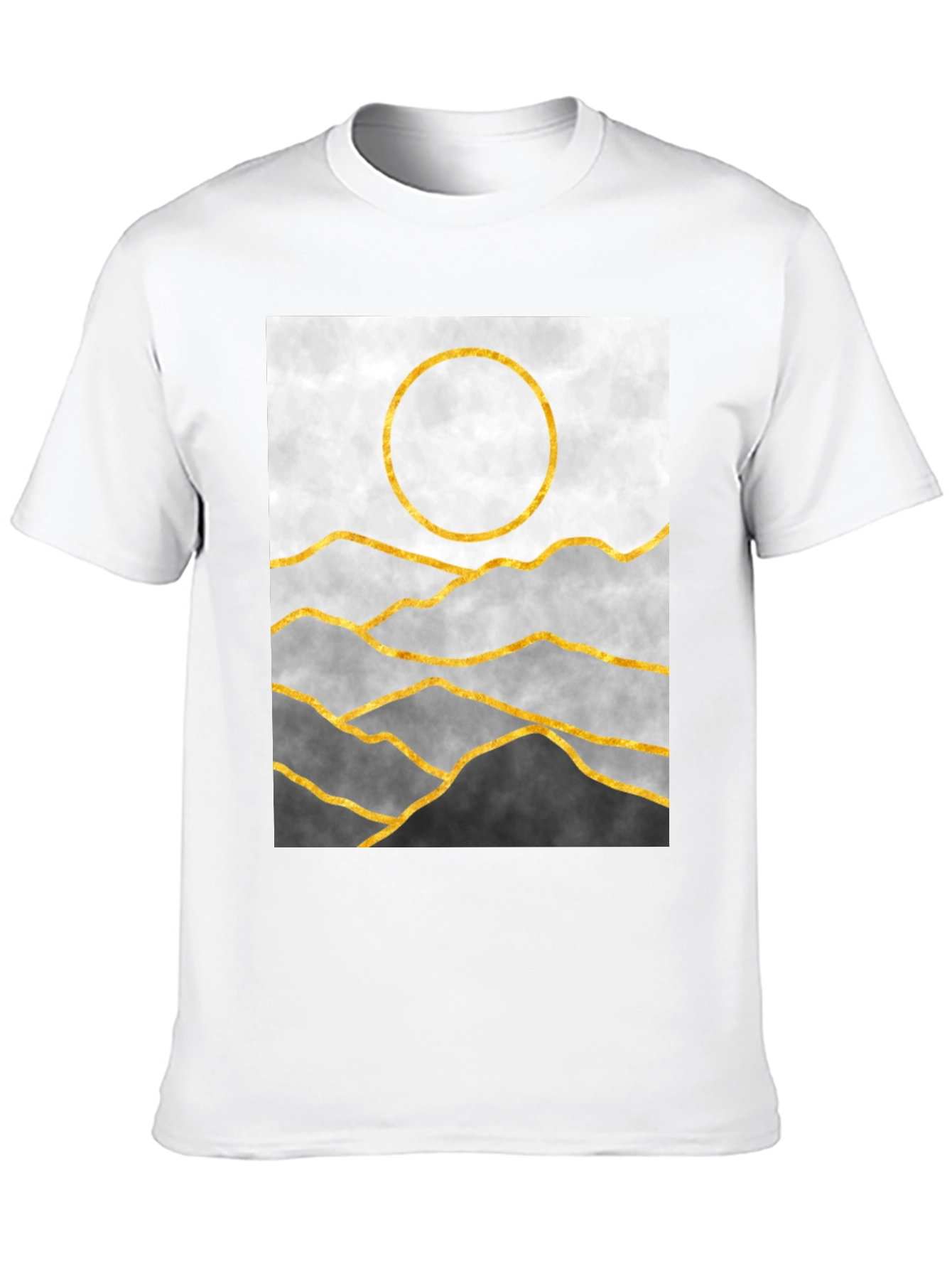 Abstract Mountain & Sun Graphic Tee