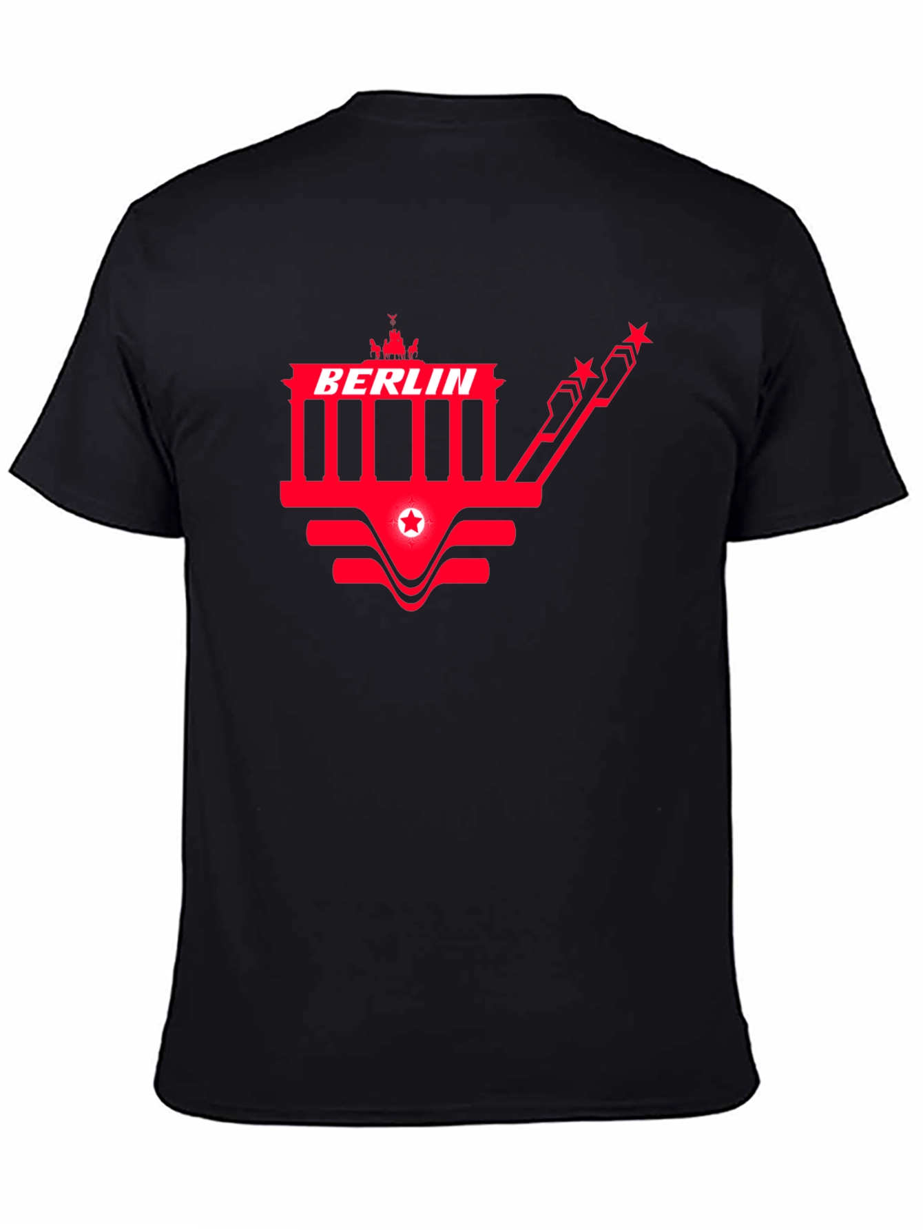 Berlin Red Graphic Print Black T-Shirt