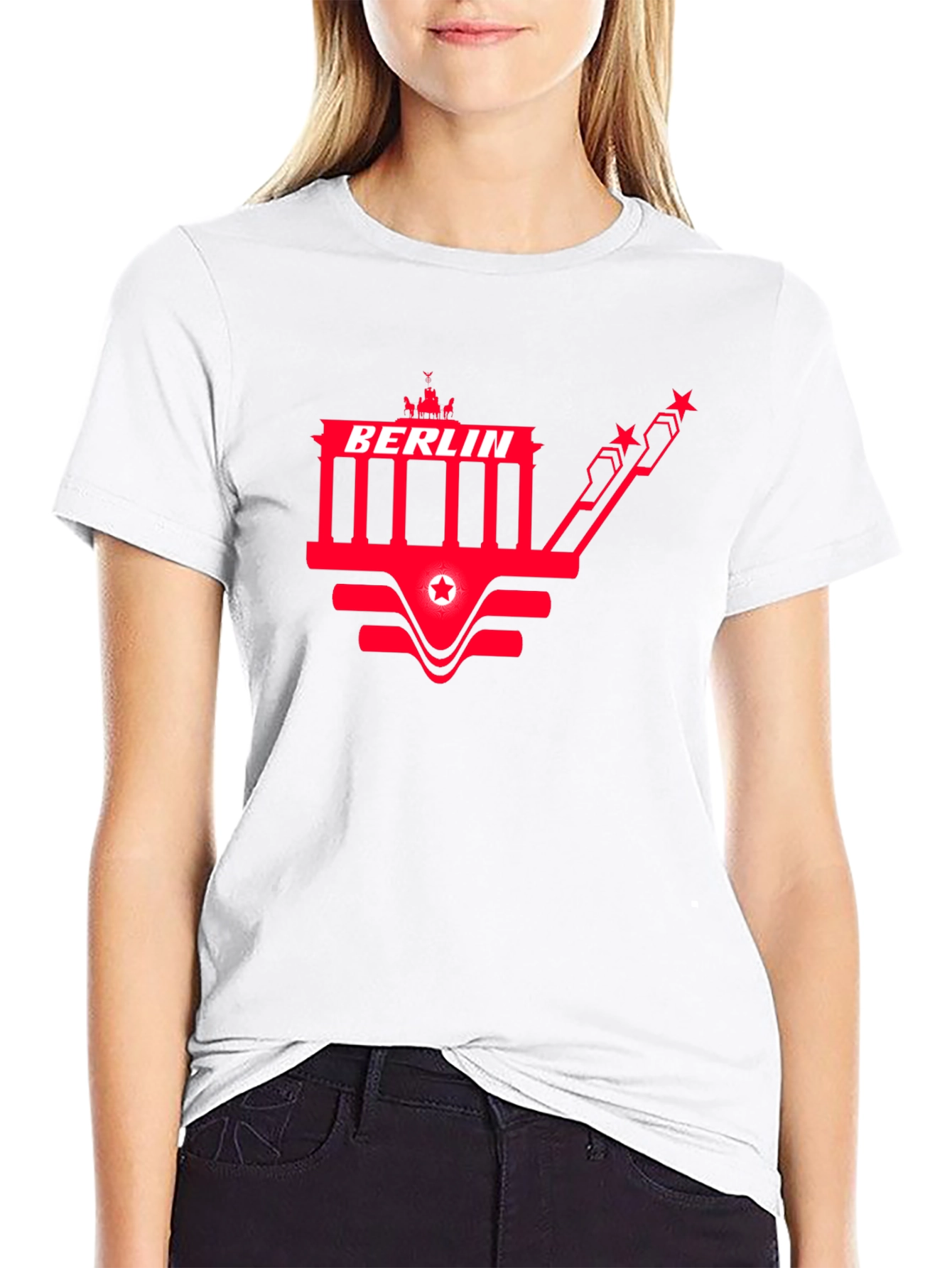 Berlin Red Graphic Print Black T-Shirt