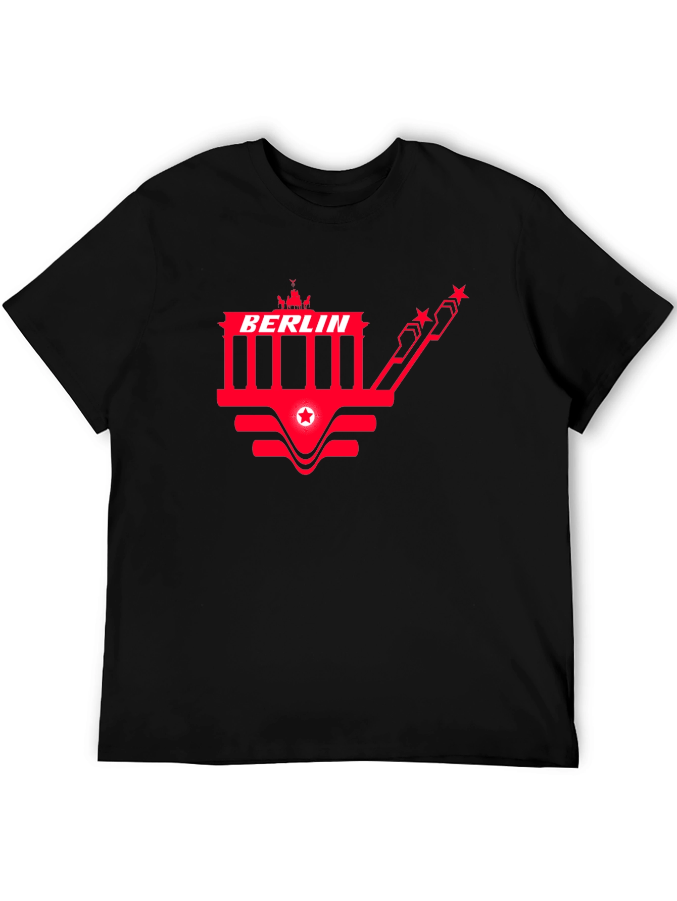 Berlin Red Graphic Print Black T-Shirt