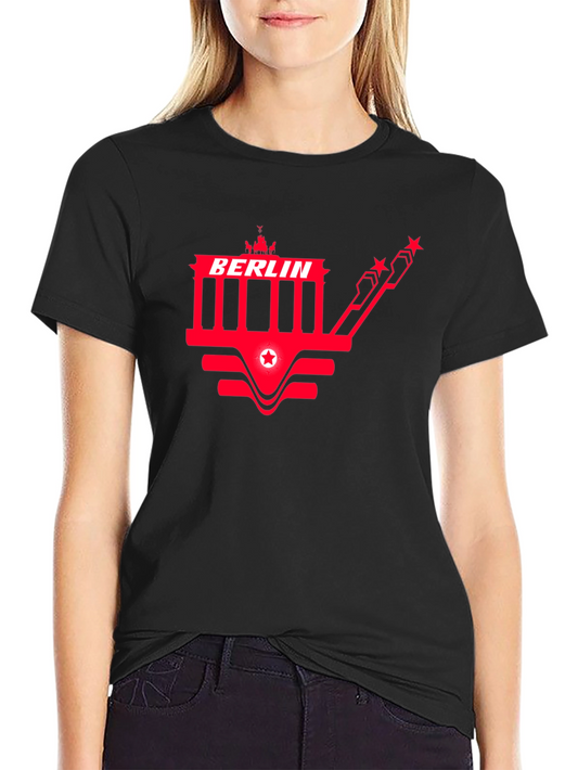 Berlin Red Graphic Print Black T-Shirt