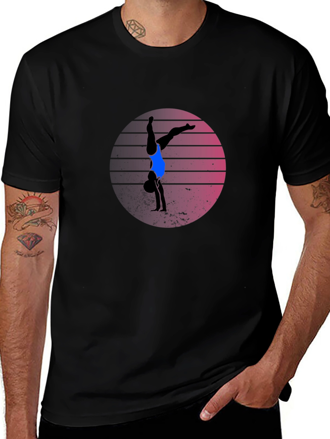 Gymnast Handstand T-Shirt - Retro Design