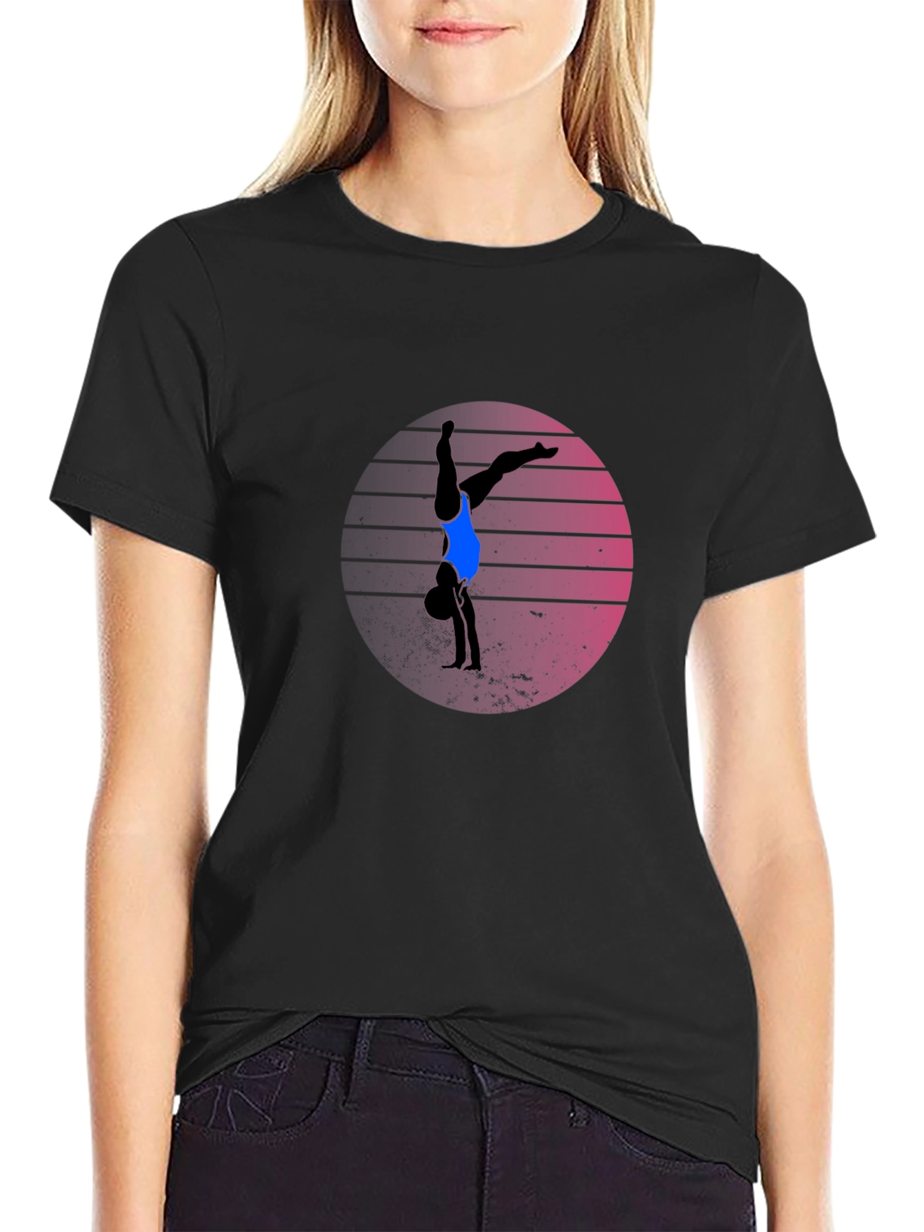 Gymnast Handstand T-Shirt - Retro Design