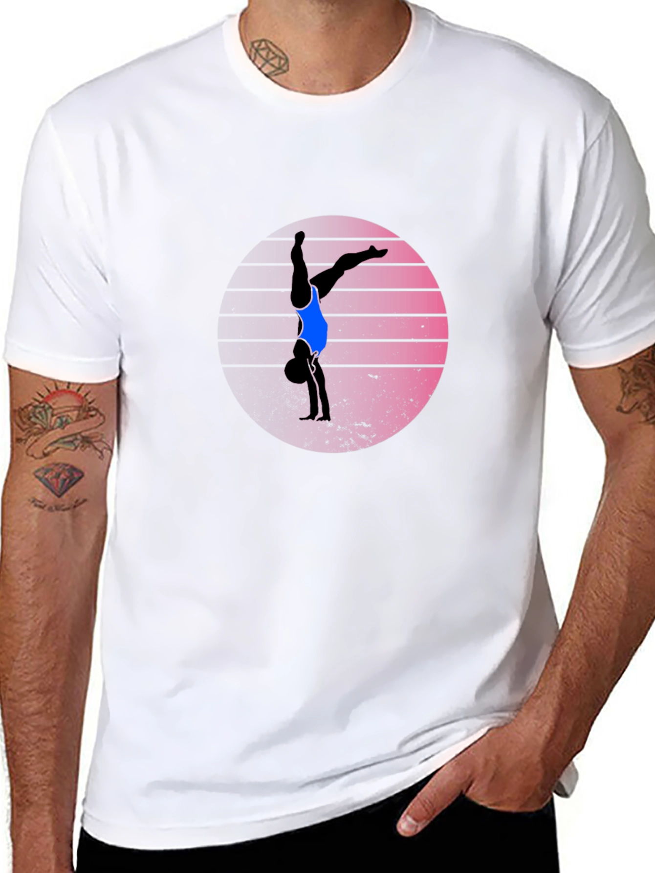 Gymnast Handstand T-Shirt - Retro Design