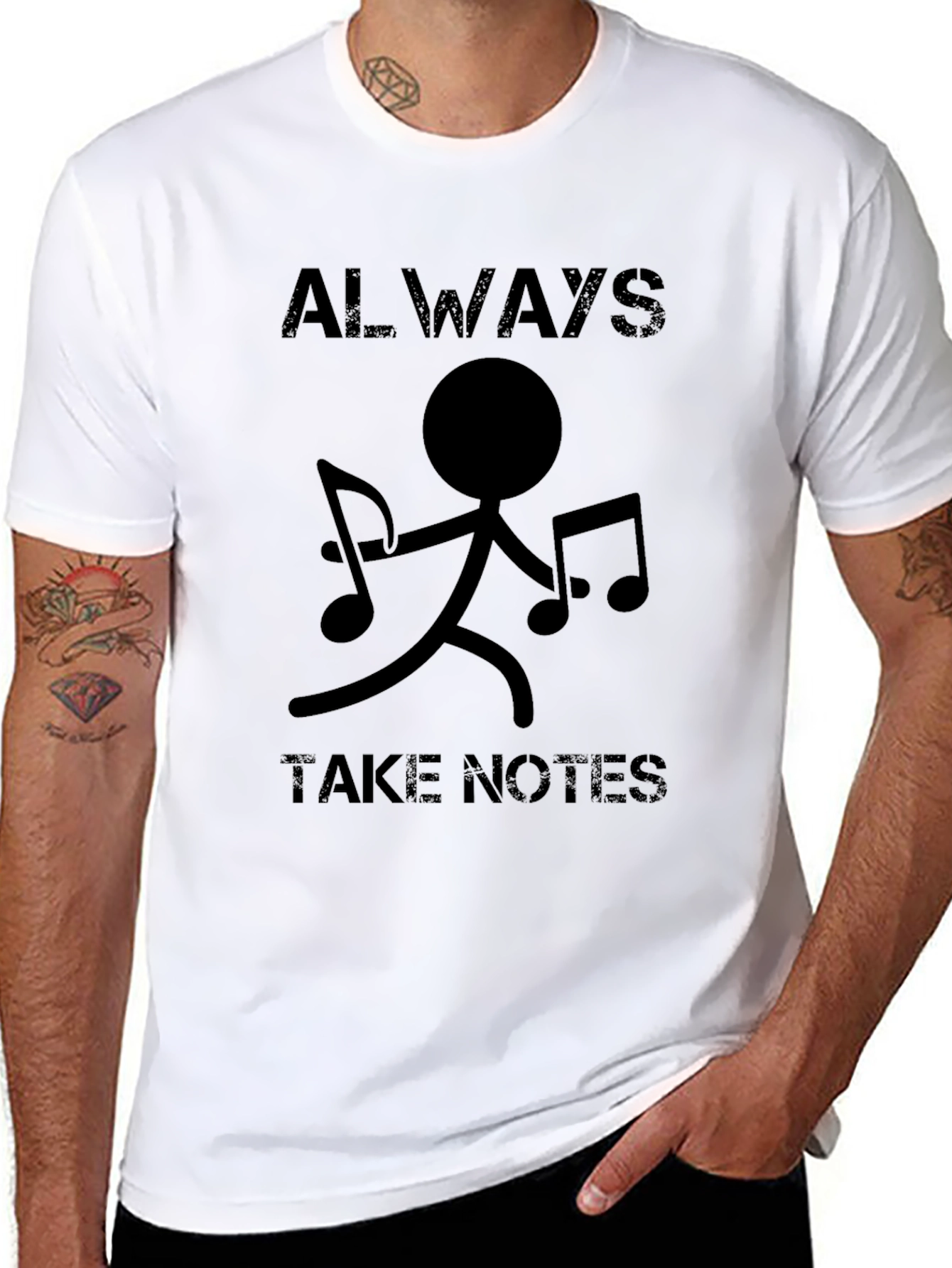 Always Take Notes Graphic Tee - Black Cotton T-Shirt