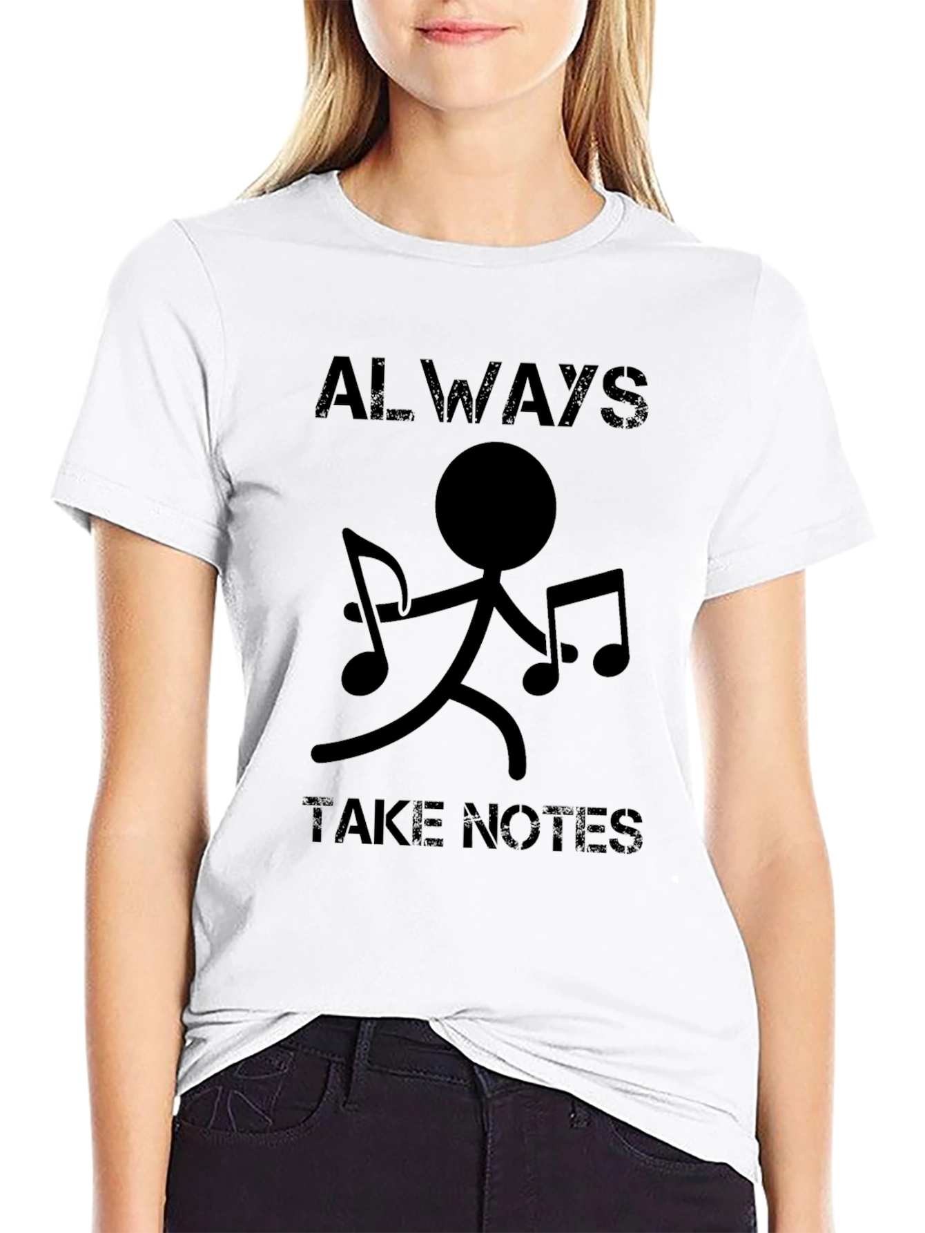 Always Take Notes Graphic Tee - Black Cotton T-Shirt