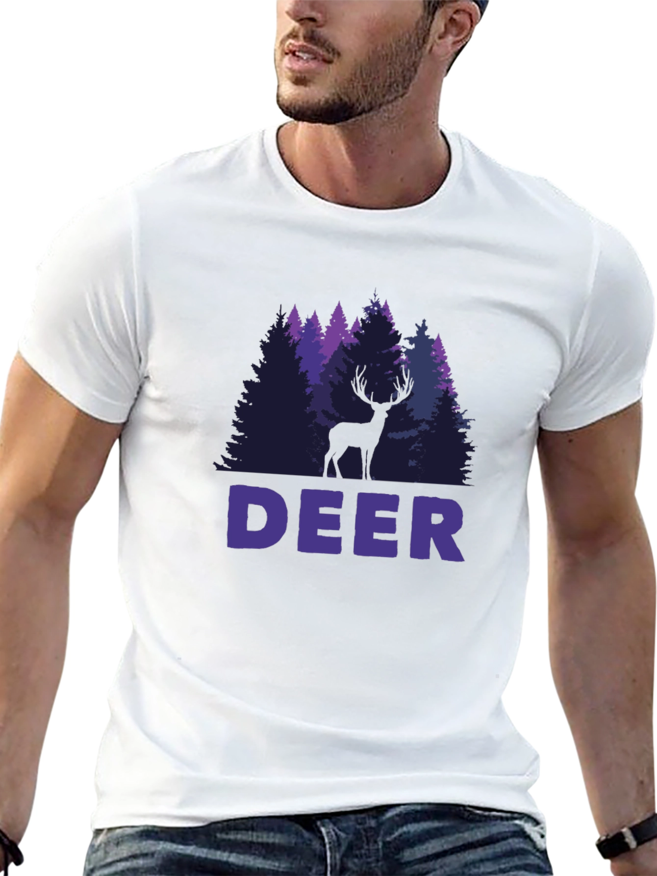 Deer Forest Graphic T-Shirt - Nature Lover Tee