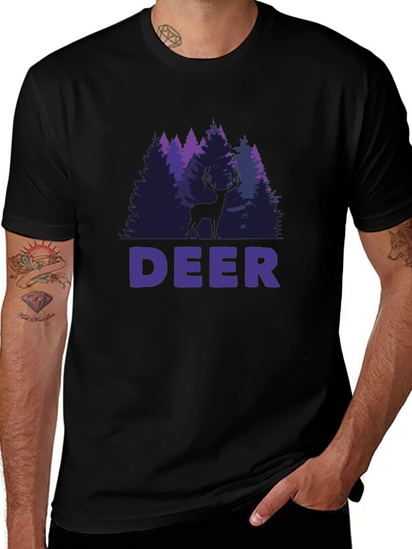 Deer Forest Graphic T-Shirt - Nature Lover Tee