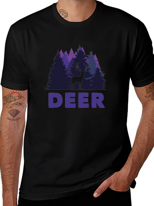 Deer Forest Graphic T-Shirt - Nature Lover Tee