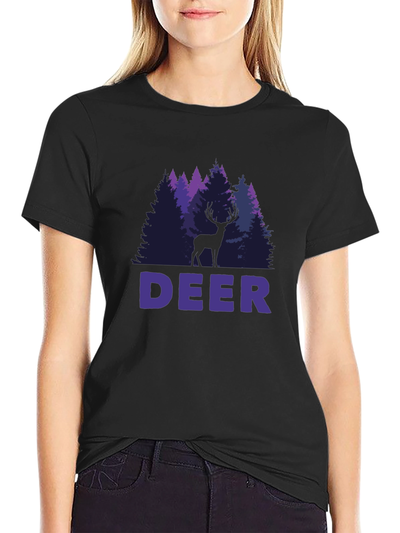 Deer Forest Graphic T-Shirt - Nature Lover Tee