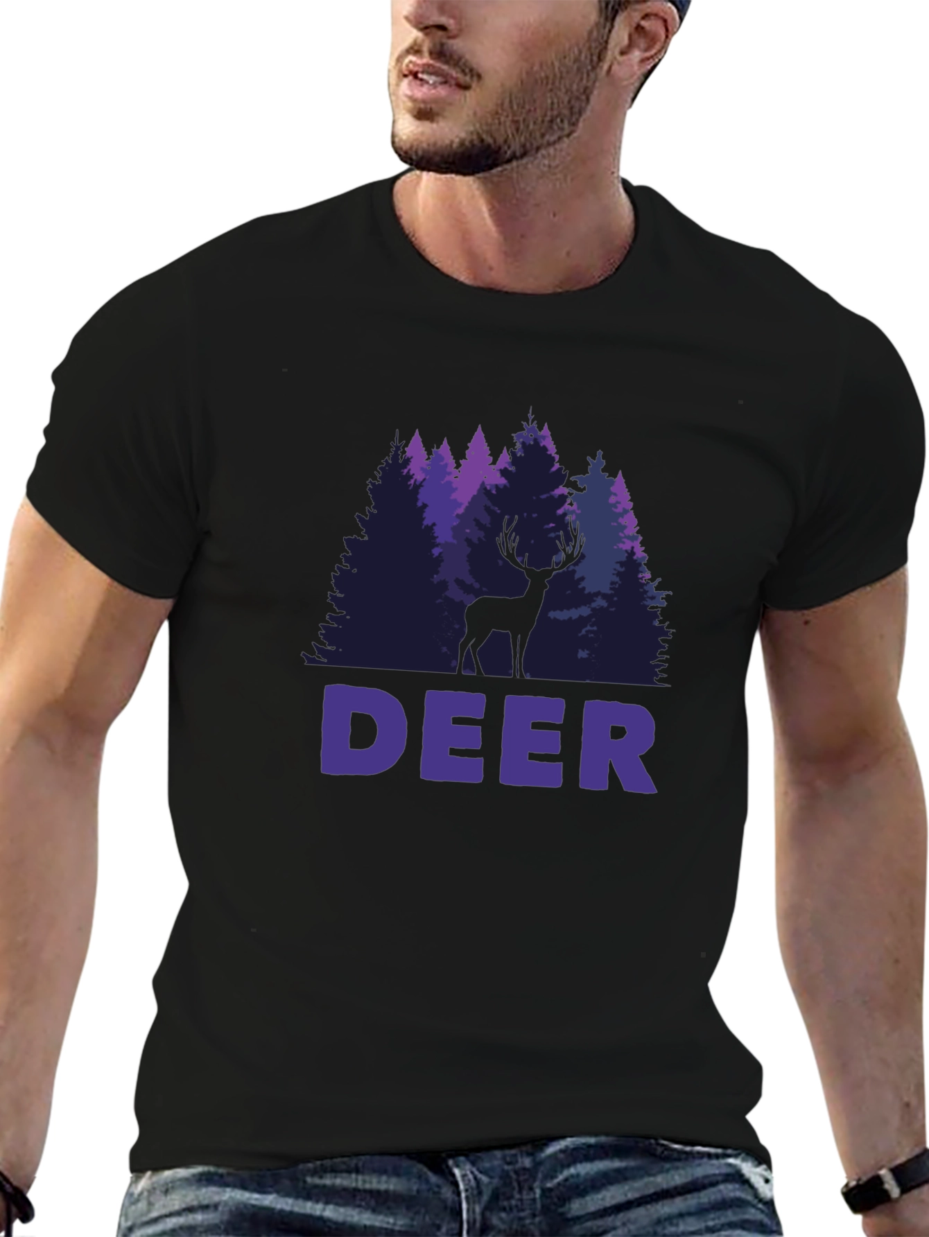 Deer Forest Graphic T-Shirt - Nature Lover Tee