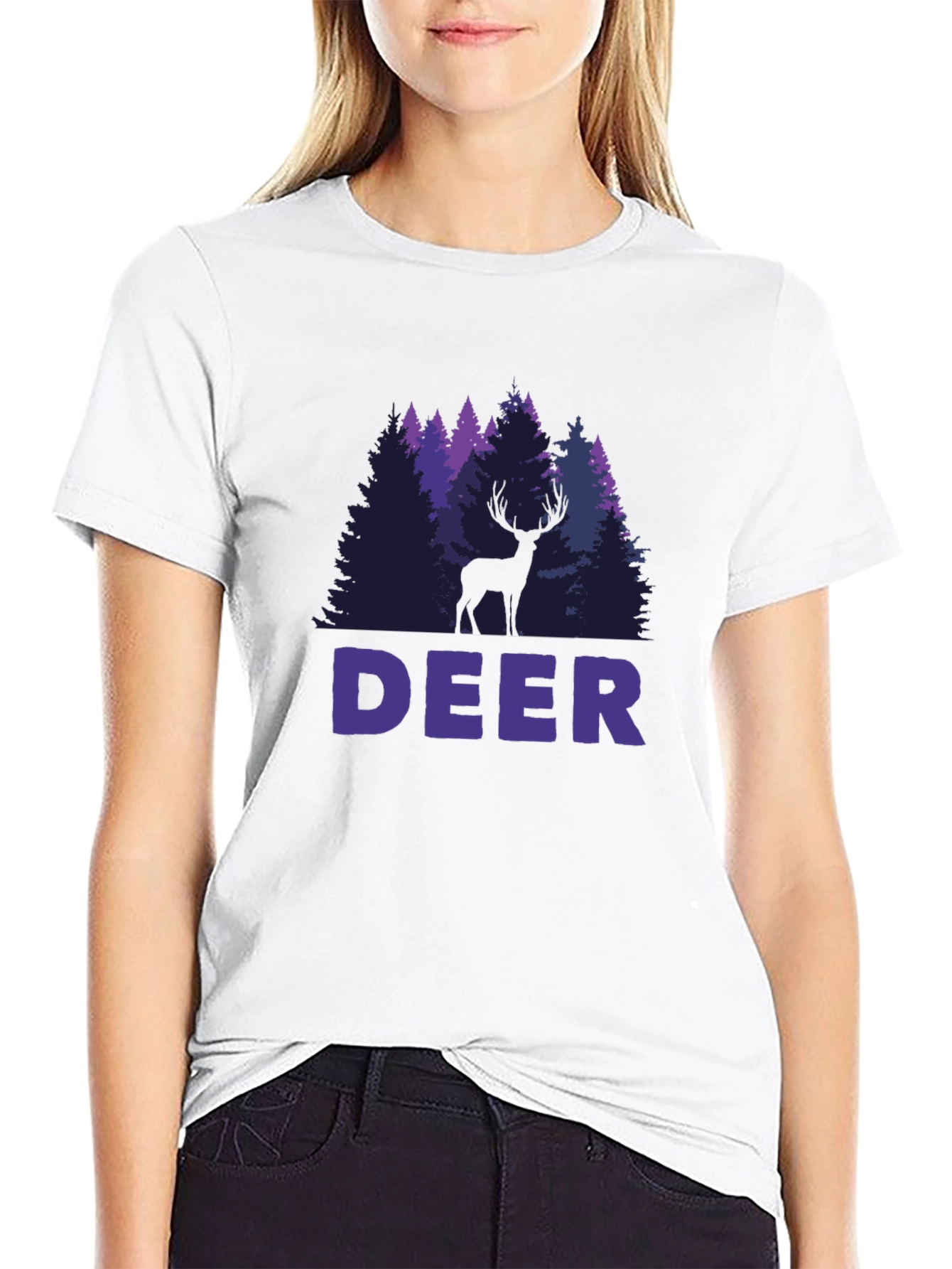 Deer Forest Graphic T-Shirt - Nature Lover Tee