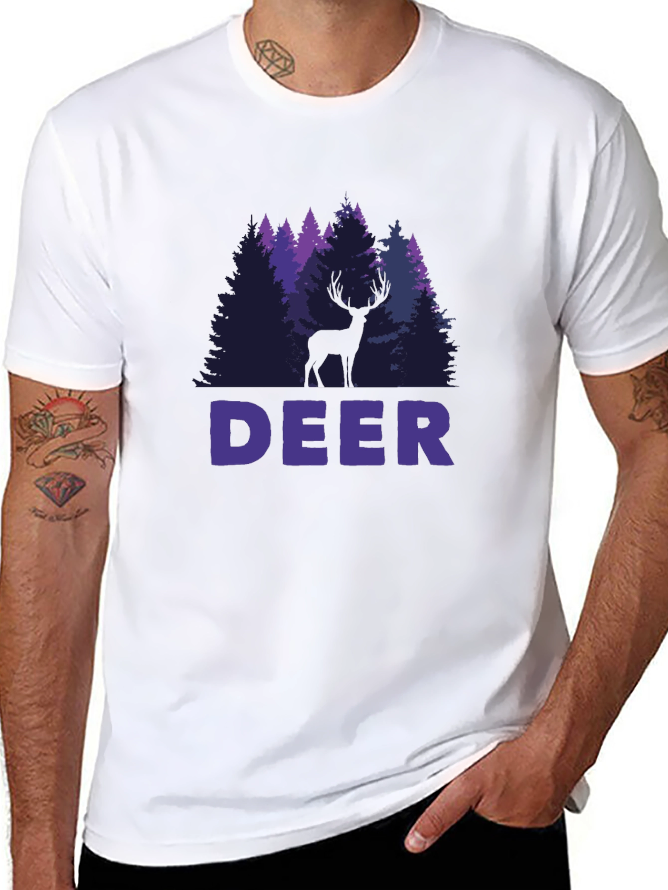 Deer Forest Graphic T-Shirt - Nature Lover Tee