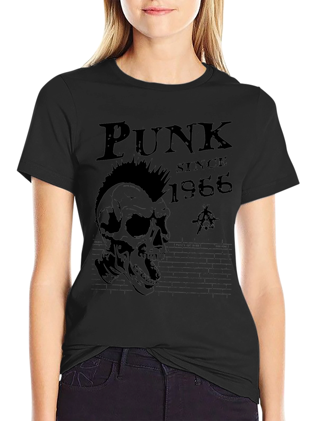 Punk Since 1966 Skull Graphic Tee - Black