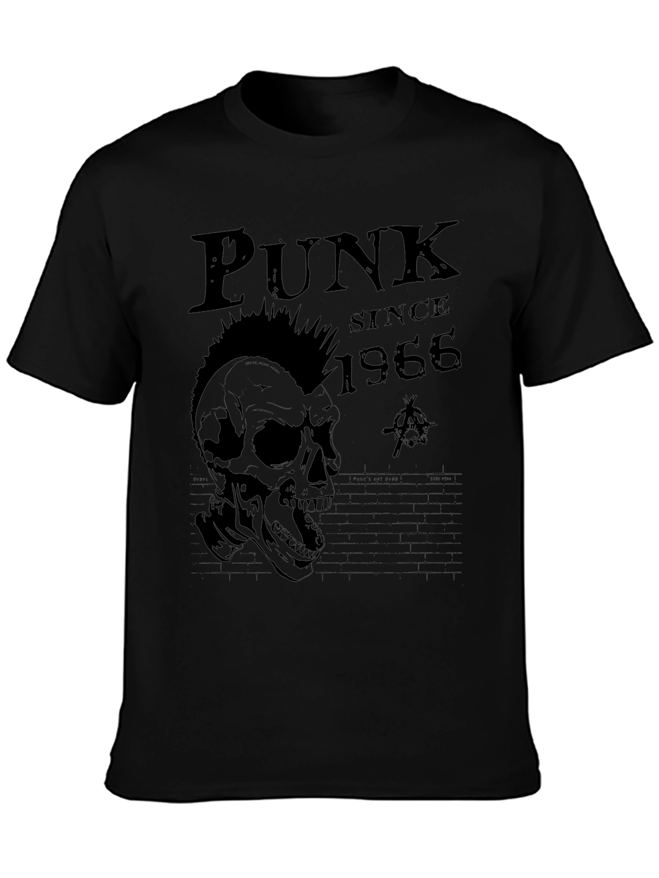 Punk Since 1966 Skull Graphic Tee - Black