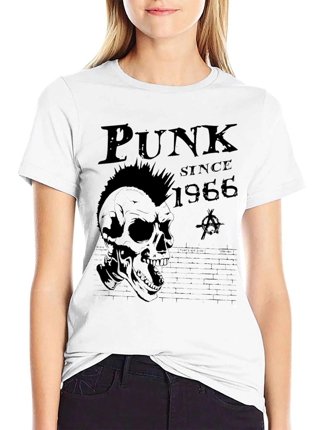 Punk Since 1966 Skull Graphic Tee - Black