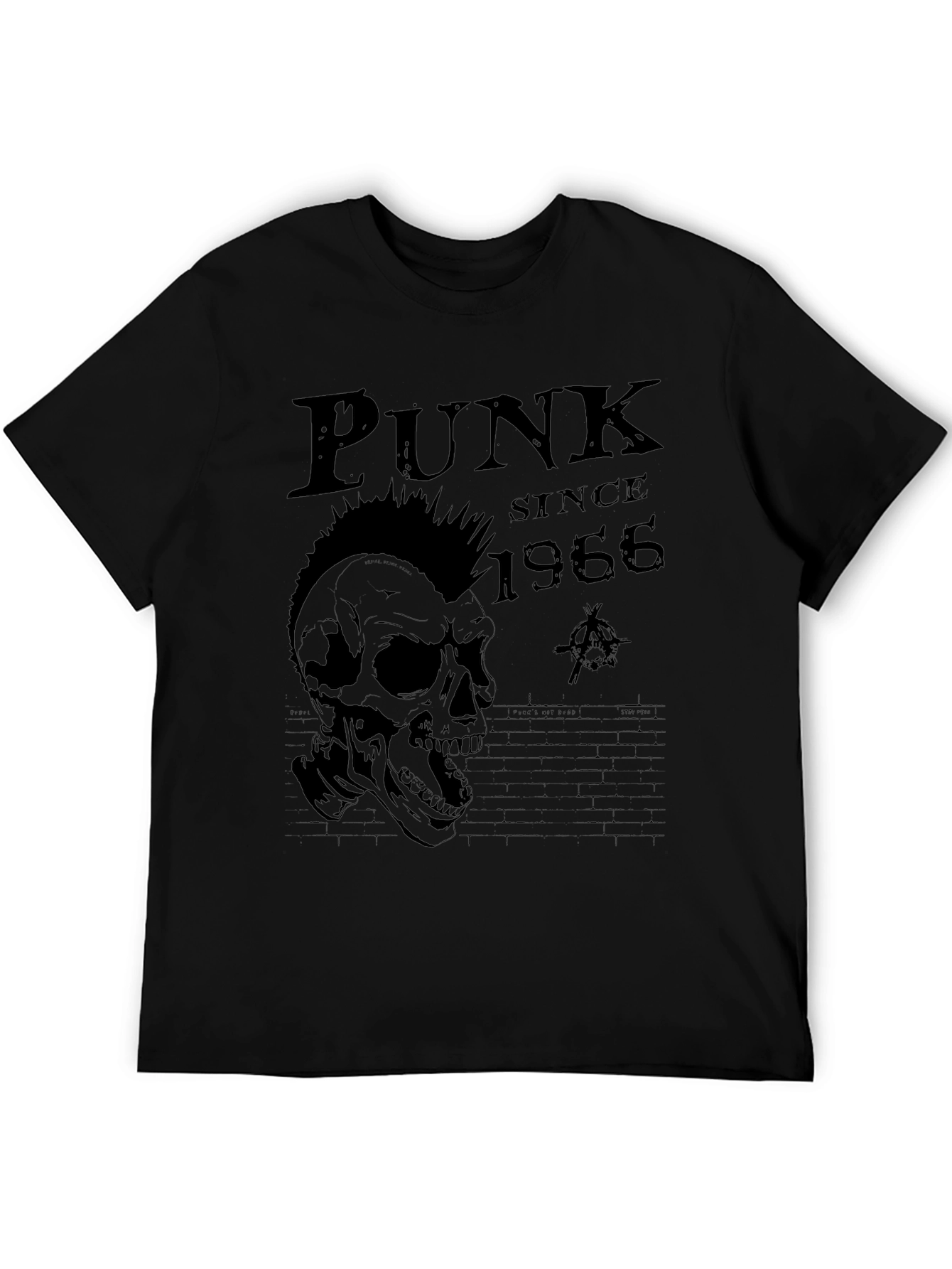 Punk Since 1966 Skull Graphic Tee - Black