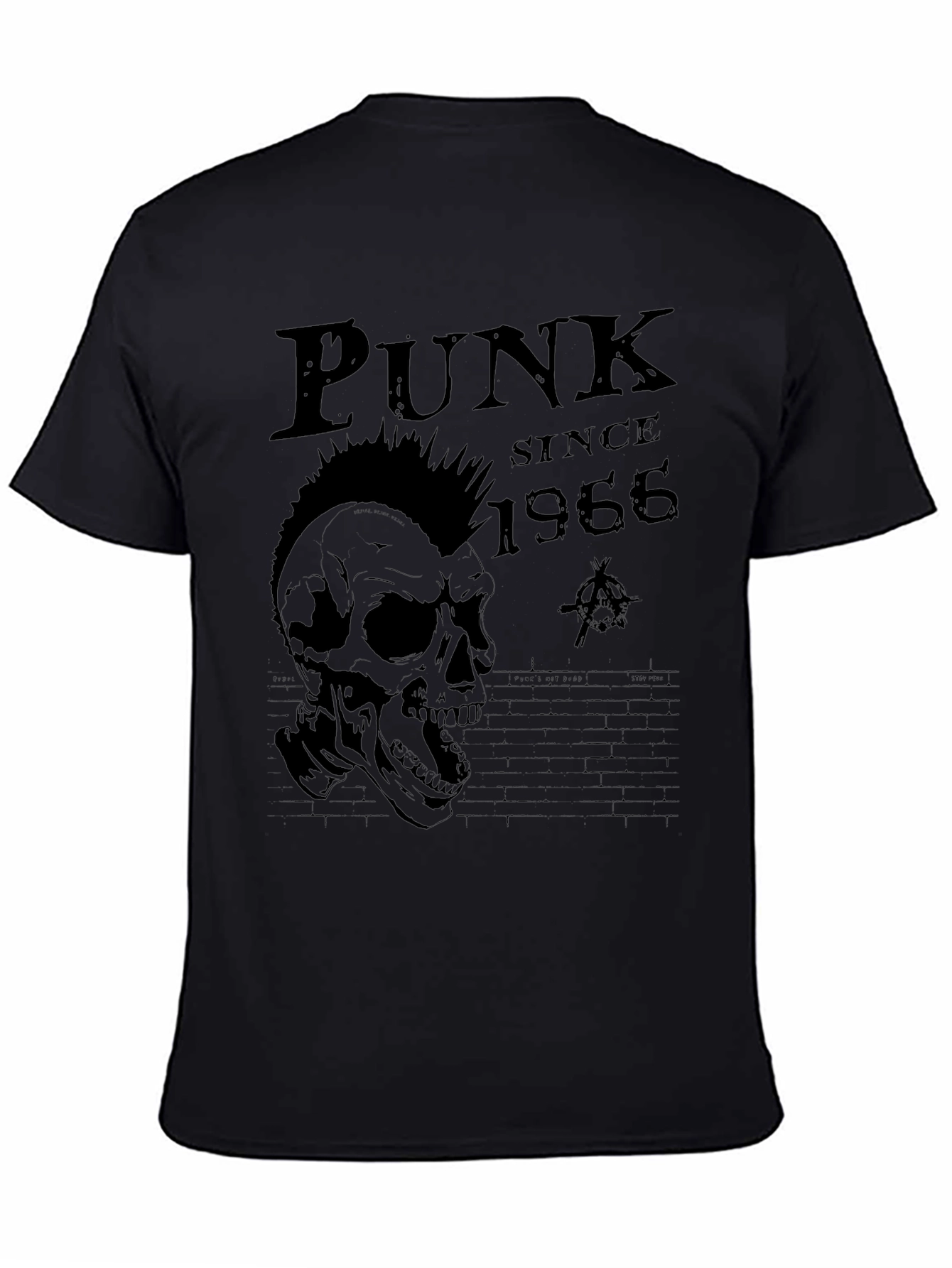 Punk Since 1966 Skull Graphic Tee - Black