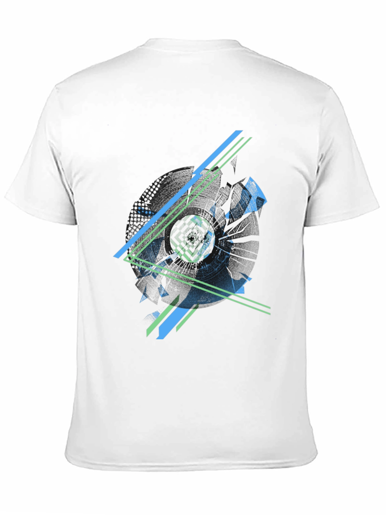 Abstract Geometric Graphic Print Mens Black T-Shirt