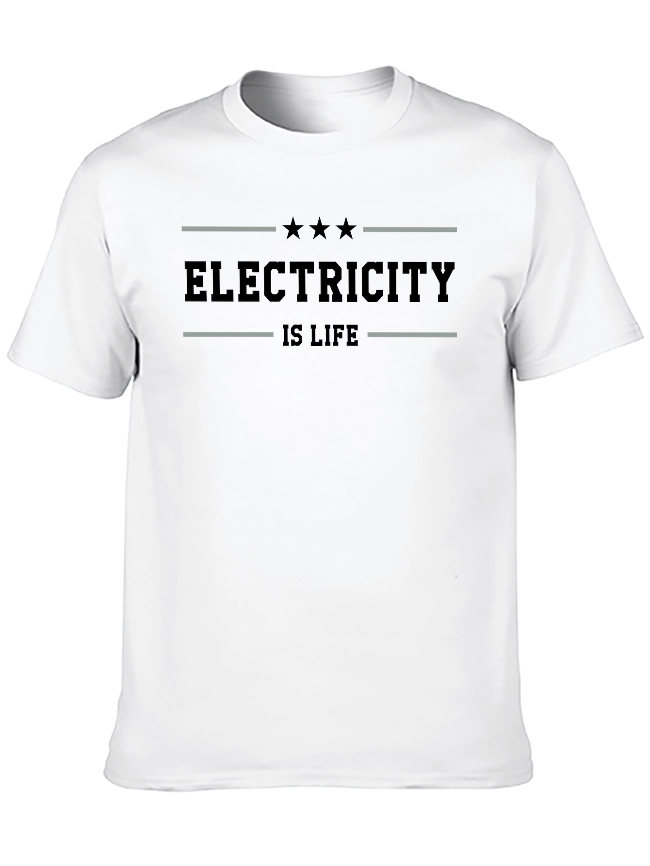 Electricity is Life Graphic T-Shirt - Black