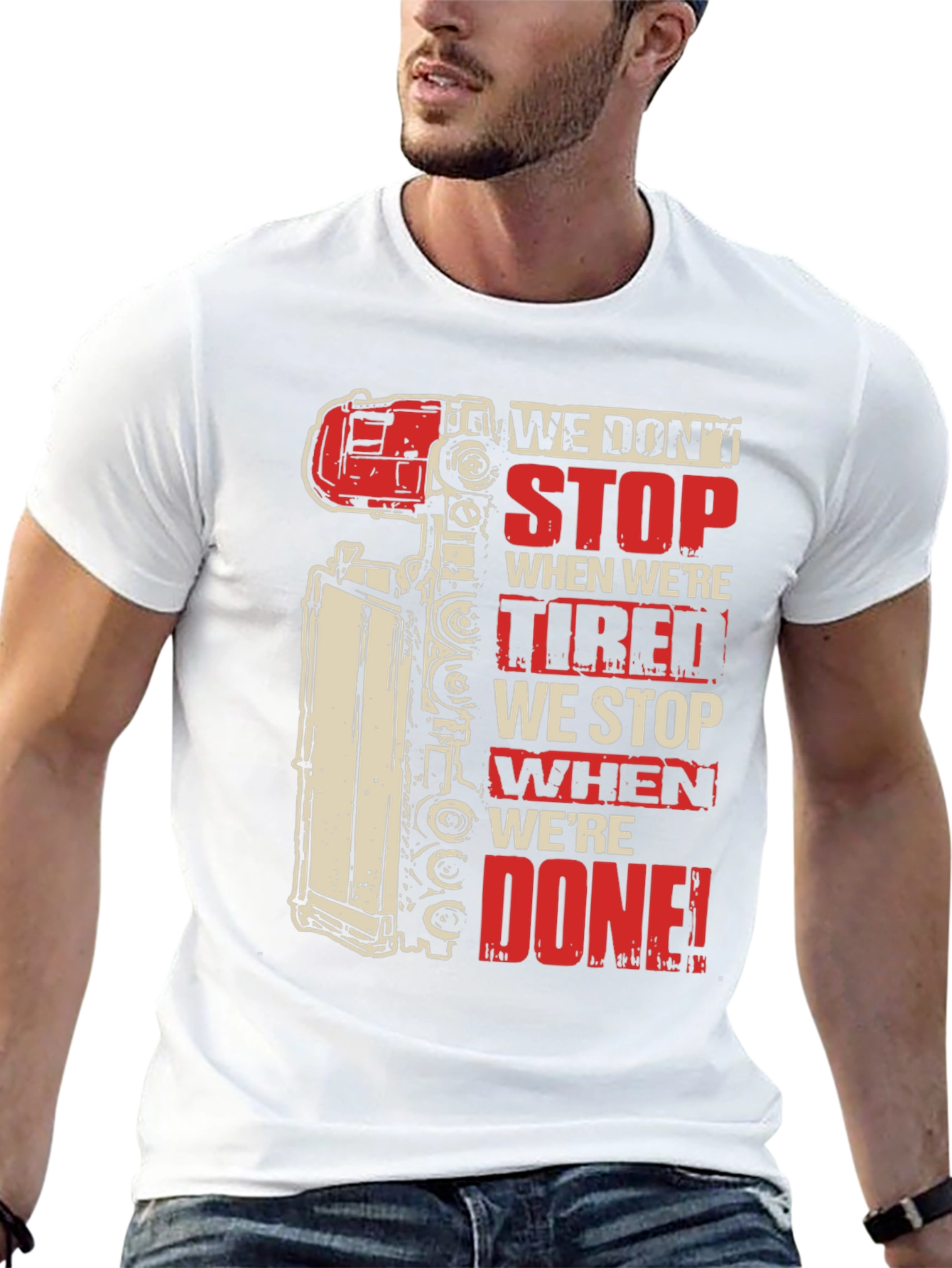 Trucker We Dont Stop Graphic T-Shirt