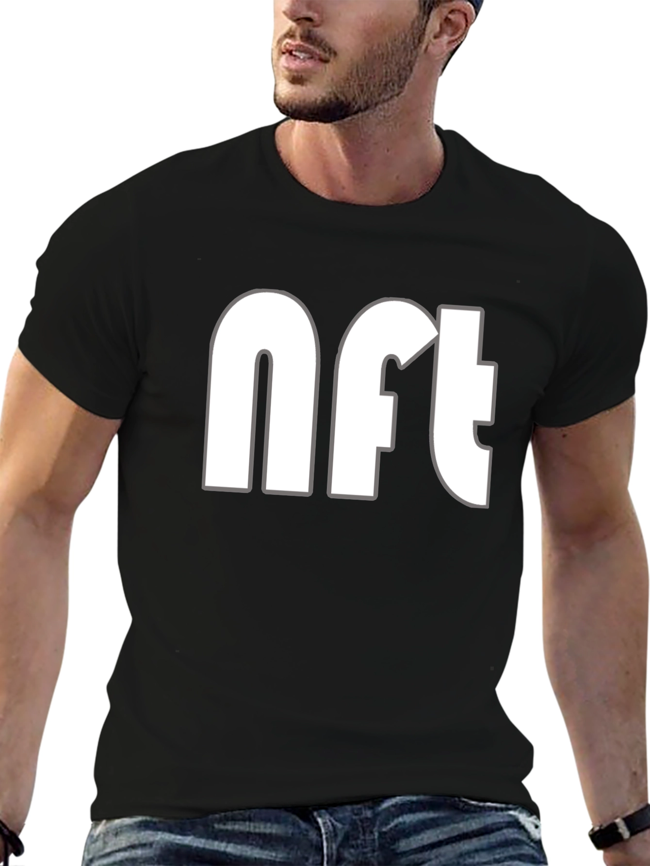 NFT Graphic Tee - Black Cotton Casual T-Shirt