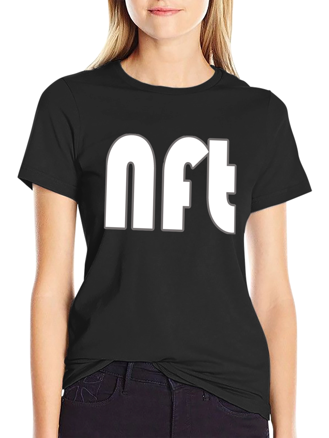 NFT Graphic Tee - Black Cotton Casual T-Shirt